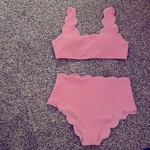 Pink high waisted swimsuit